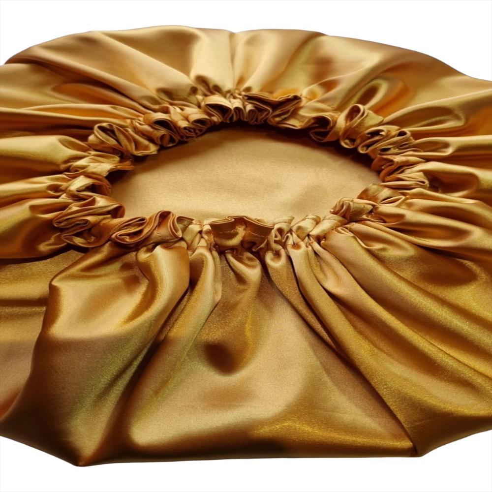 Gorro De Satín Antifrizz Cabello Rizado O Afro Dorado img #1