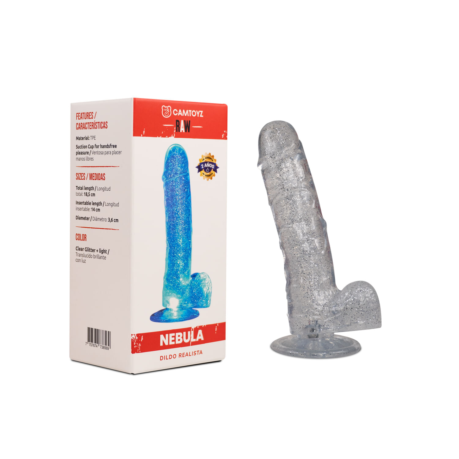 Raw Dildo Realista Nebula Transparente img #1