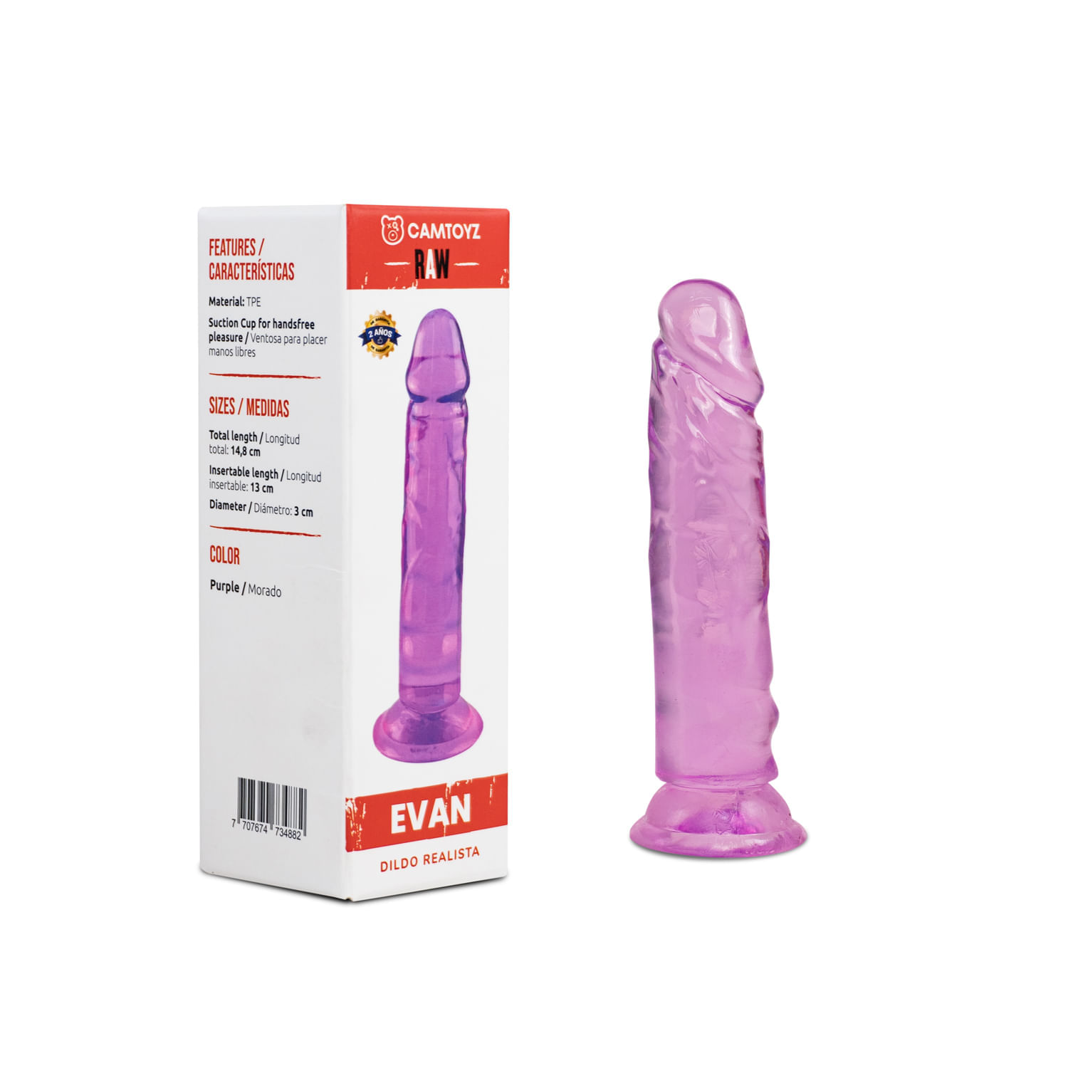 Raw dildo realista evan morado img #1