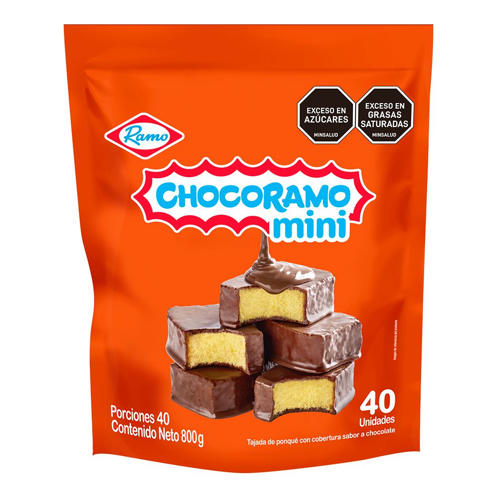 Ponque CHOCORAMO Con Cobertura Sabor a Chocolate (800  gr) img #1
