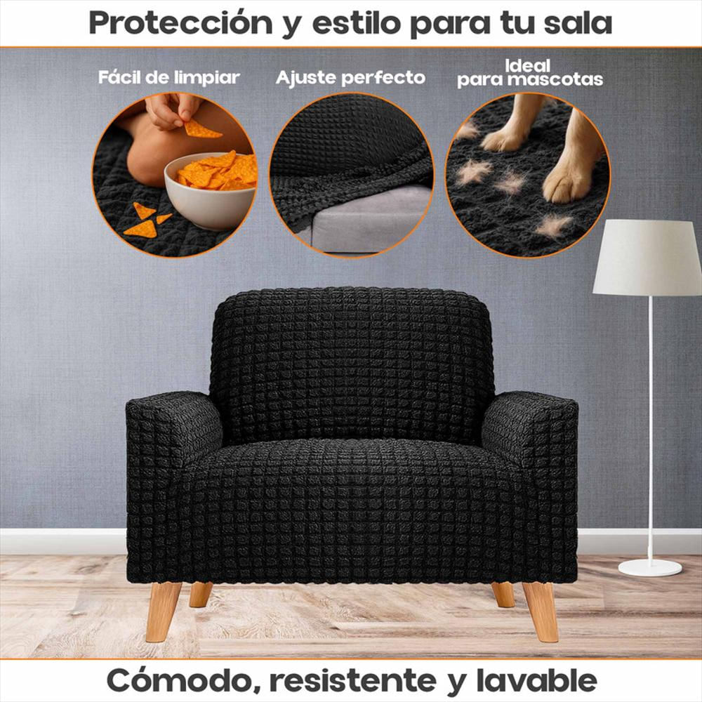 Protector De Sofá Un Puesto Tela Elástica Lavable Resistente img #2