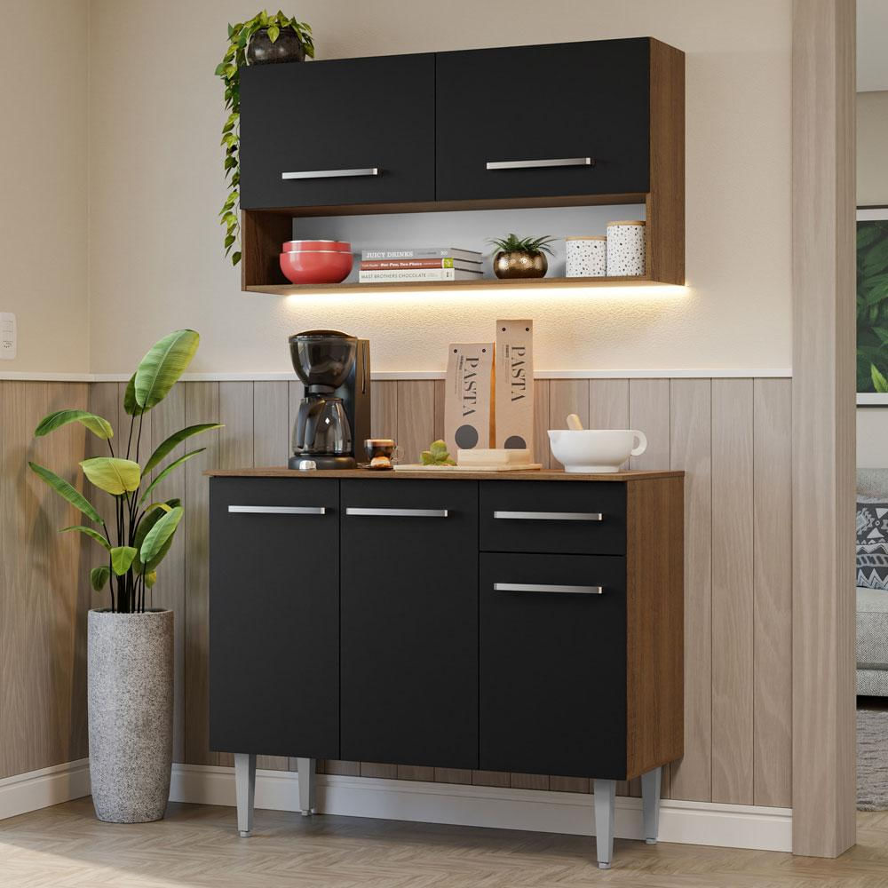 Cocina Integral Compacta Emilly 1.05 M Marrón Negro 03 img #1