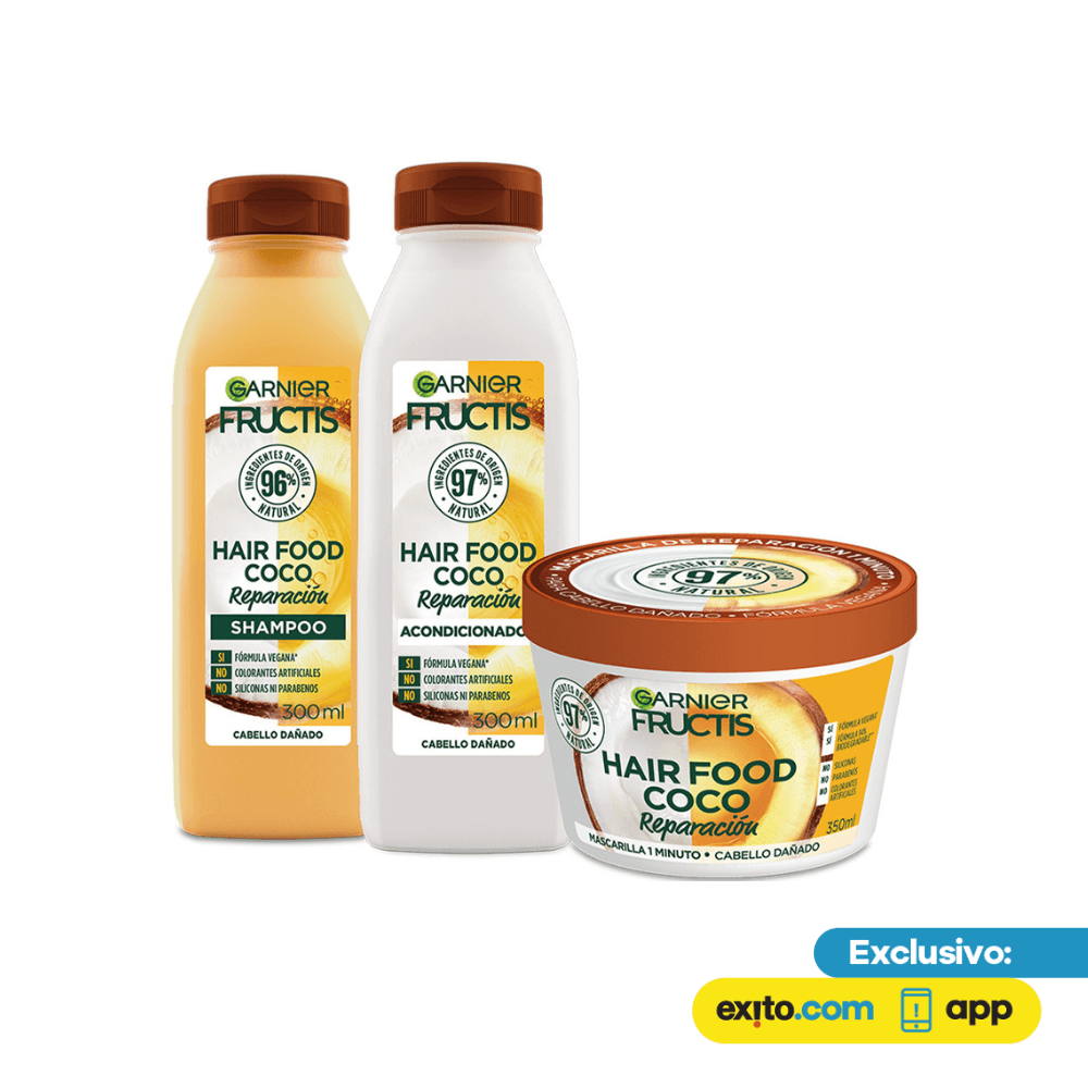 Tripack Hair Food Coco Fructis Shampoo + Acondicionador + Mascarilla img #1