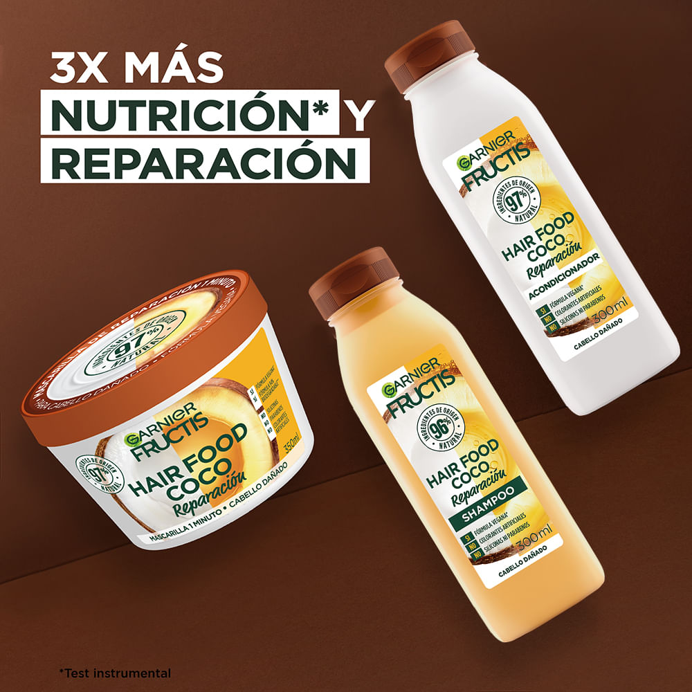 Tripack Hair Food Coco Fructis Shampoo + Acondicionador + Mascarilla img #4