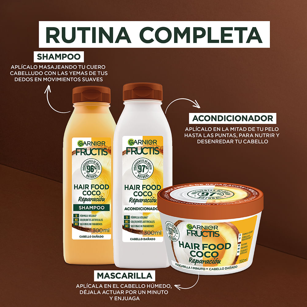 Tripack Hair Food Coco Fructis Shampoo + Acondicionador + Mascarilla img #6