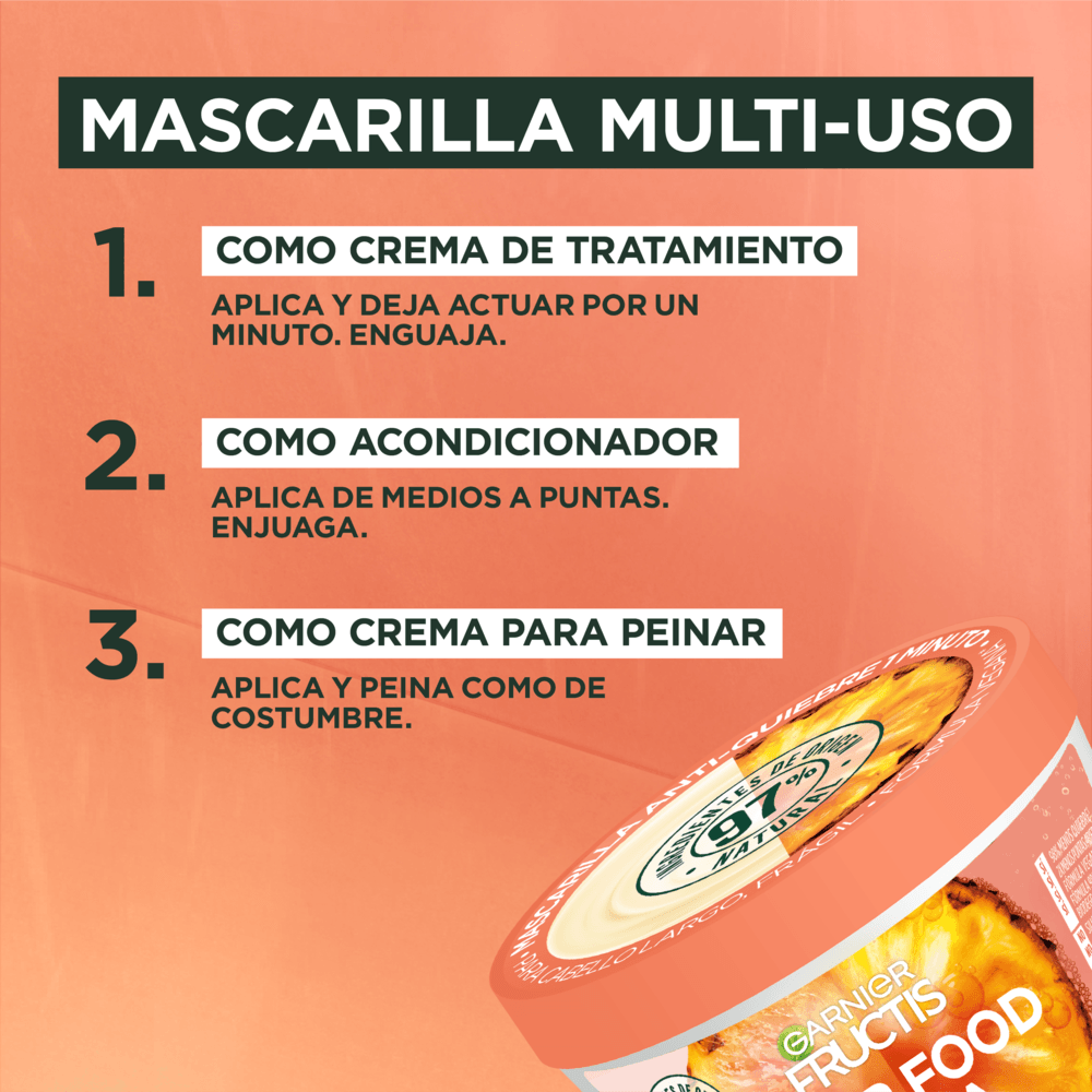 Pack Hair Food Piña Fructis Shampoo + Mascarilla img #2