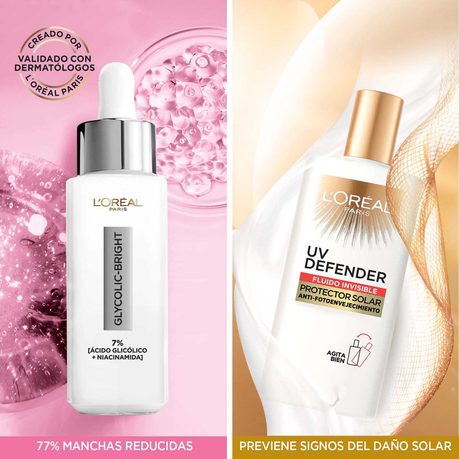 Pack LOreal Paris Serum Rostro Ácido Glicólico + Protector Solar UV Defender Fluid img #8