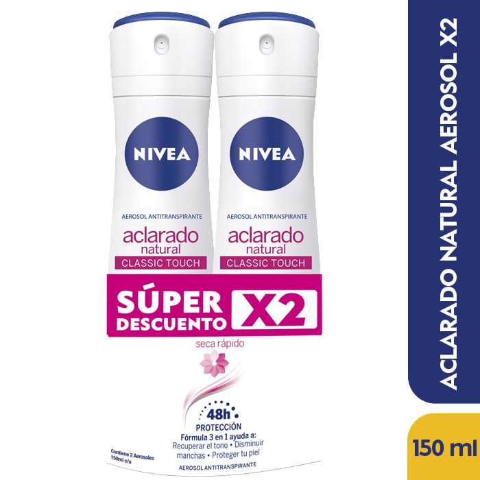 Desodorante NIVEA tono natural mujer spray x2und (300  ml) img #1
