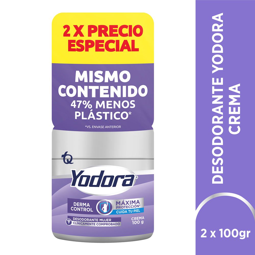 Desodorante YODORA crema derma control (200  gr) img #1