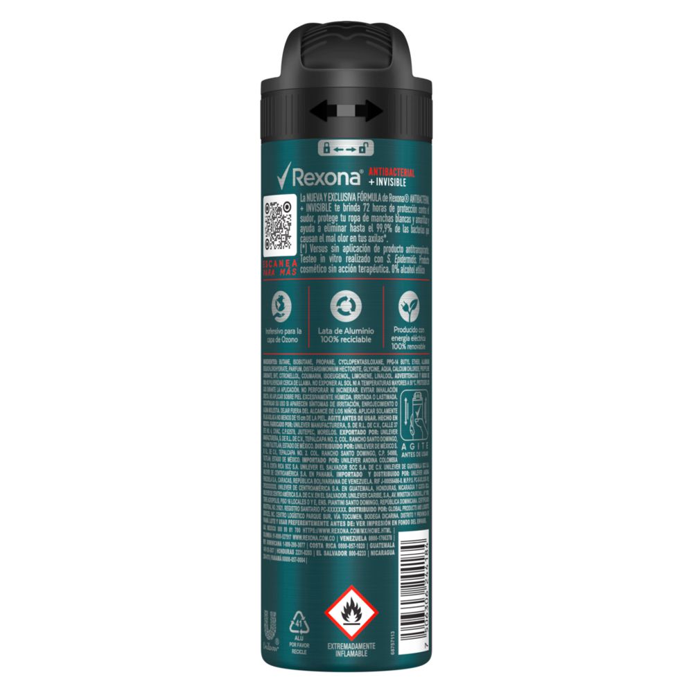 Desodorante REXONA antibacterial invisible aerosol (90  gr) img #4