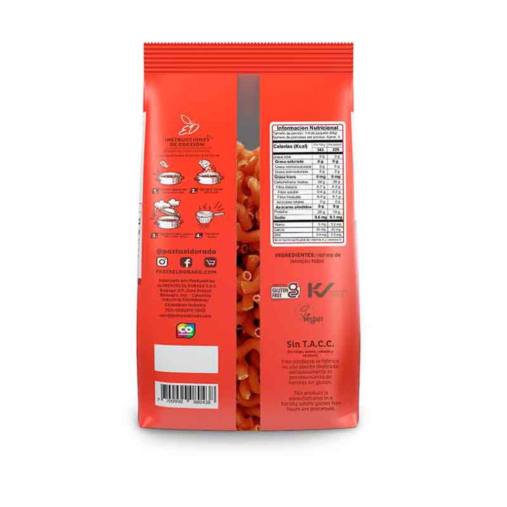 Pastas PASTAS EL DORADO lentejas rojas coditos (250  gr) img #2