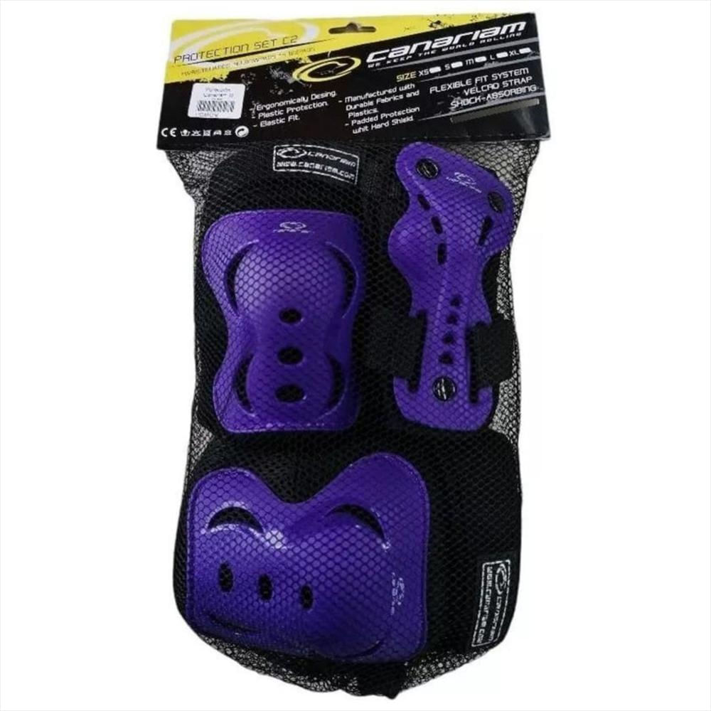 Protecciones Patinaje Rodilleras Coderas Y Guantes Morado M img #4