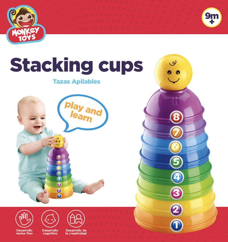 Set de Tazas Apilables para Bebés con Sonajero Incluido 10 Piezas img #5