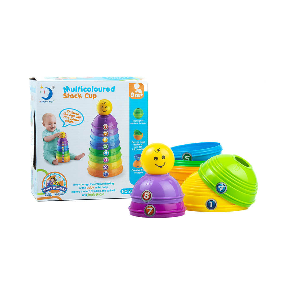 Set de Tazas Apilables para Bebés con Sonajero Incluido 10 Piezas img #4