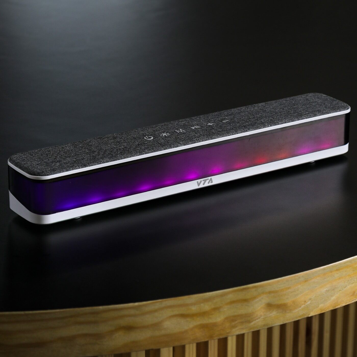 Parlante Barra Bluetooth Vortex 15W VTA con Luces LED y USB img #2