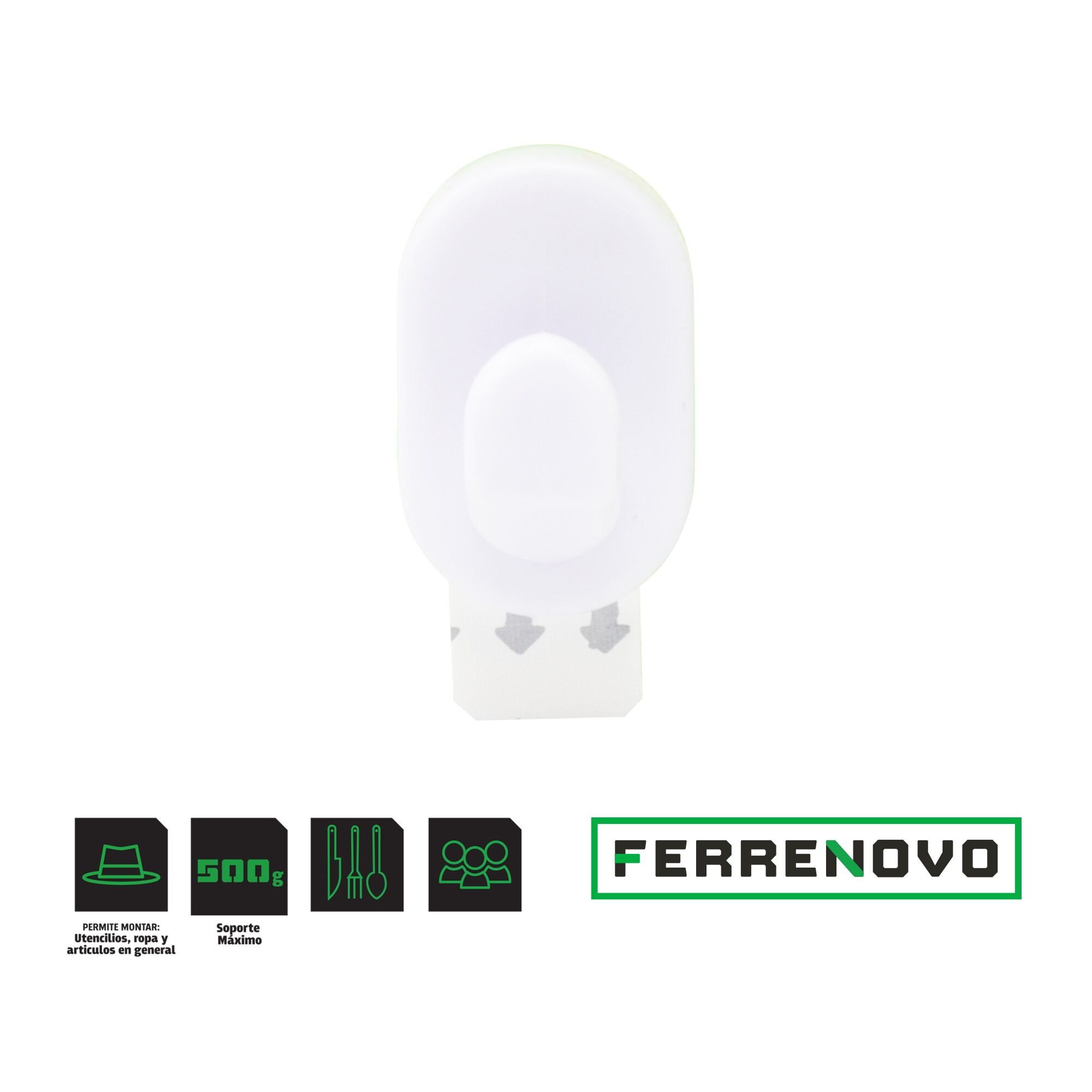 Gancho Adhesivo Reutilizable Ferrenovo x 6 Unidades img #3