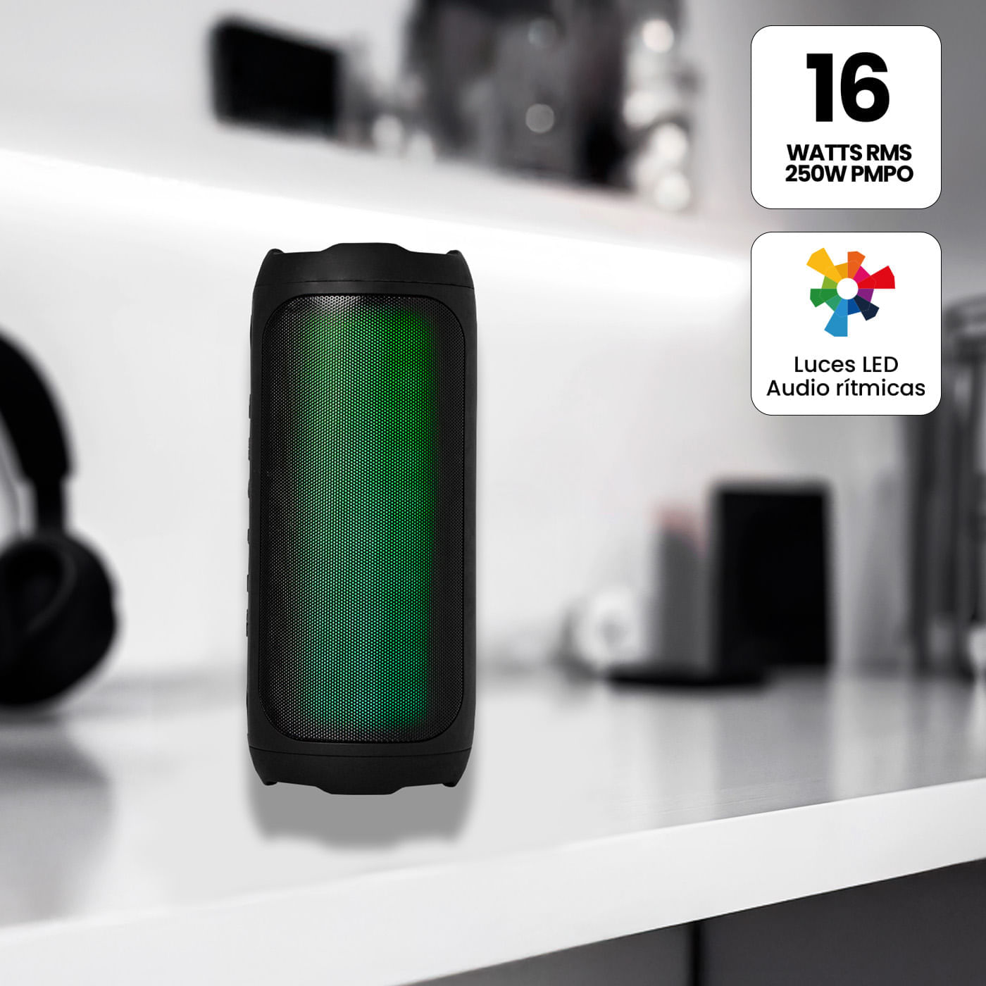 Parlante Recargable Breeza 16W VTA Tipo Flama con Luces LED y Bluetooth img #5