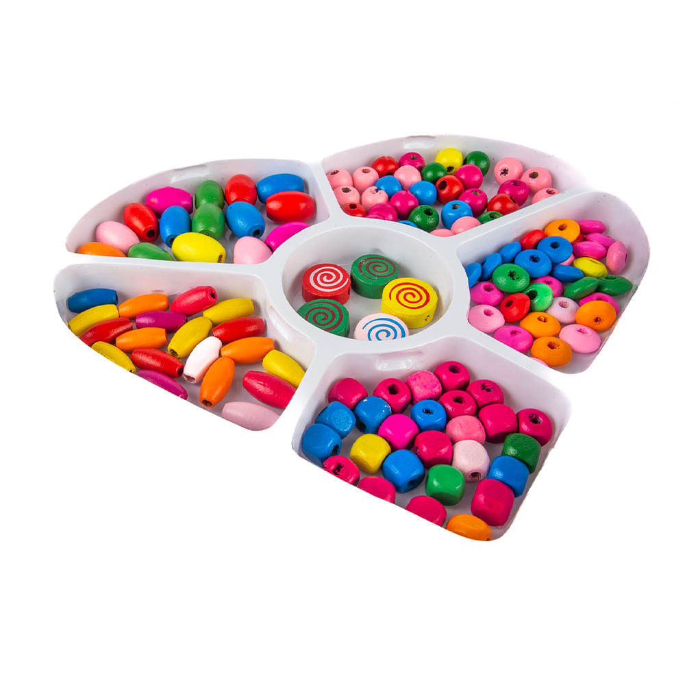 Set de Cuentas de Madera en Carterita para Crear Joyería Infantil img #1