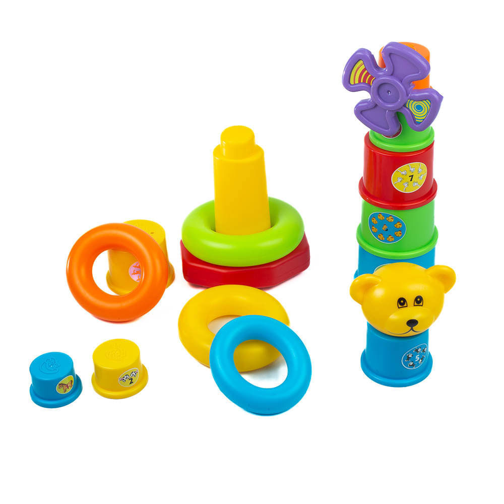 Juguete 2 en 1 para Bebés Tazas Apilables y Juego Sensorial img #2