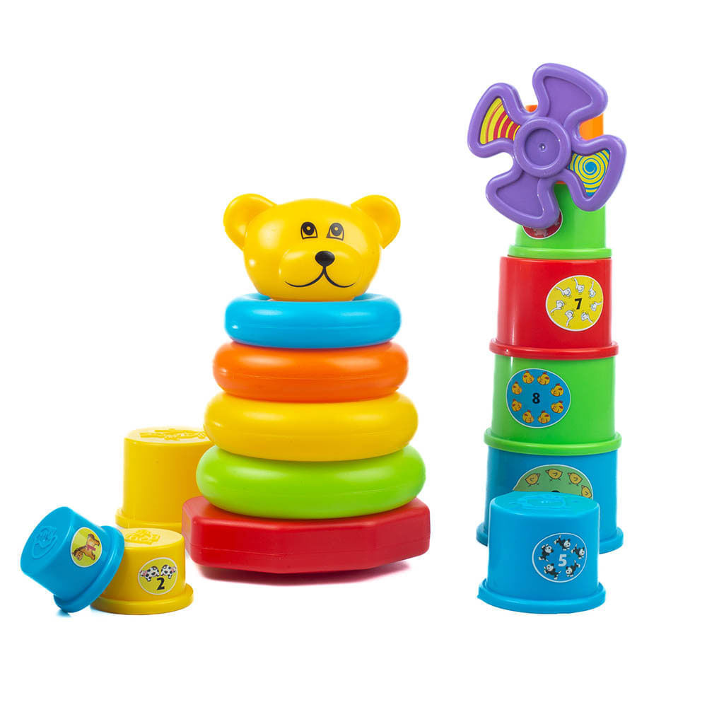Juguete 2 en 1 para Bebés Tazas Apilables y Juego Sensorial img #1