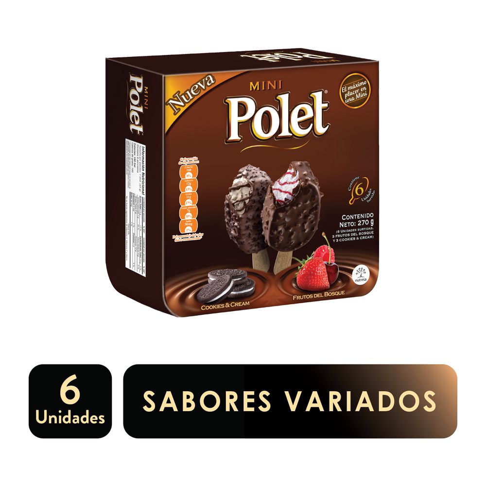 Paleta CREM HELADO mini polet sabores surtidos (270  gr) img #1