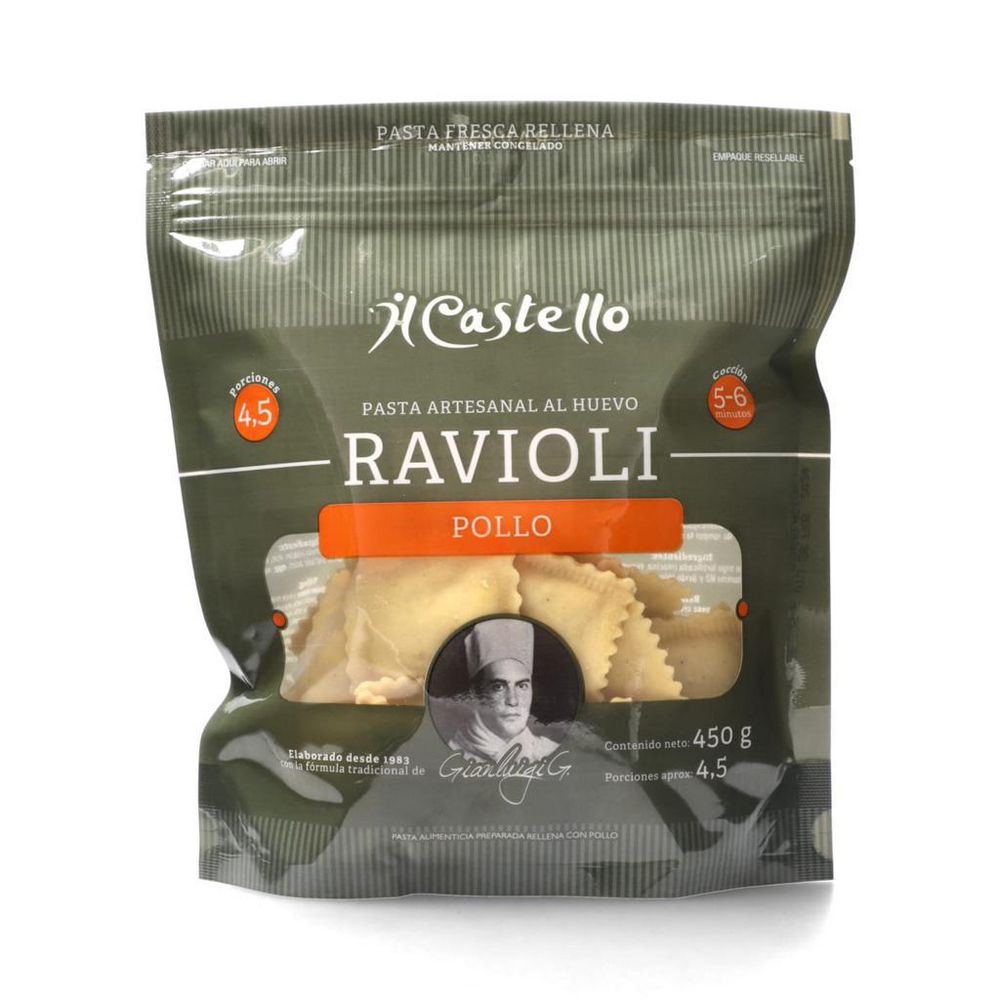 Ravioli De Pollo Caja IL CASTELLO 450  gr img #1