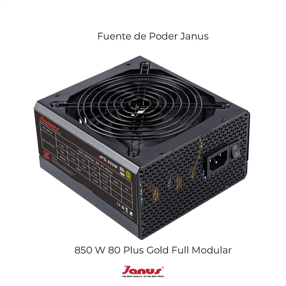 Fuente De Poder Janus 850W 80 Plus Gold Full Modular img #3