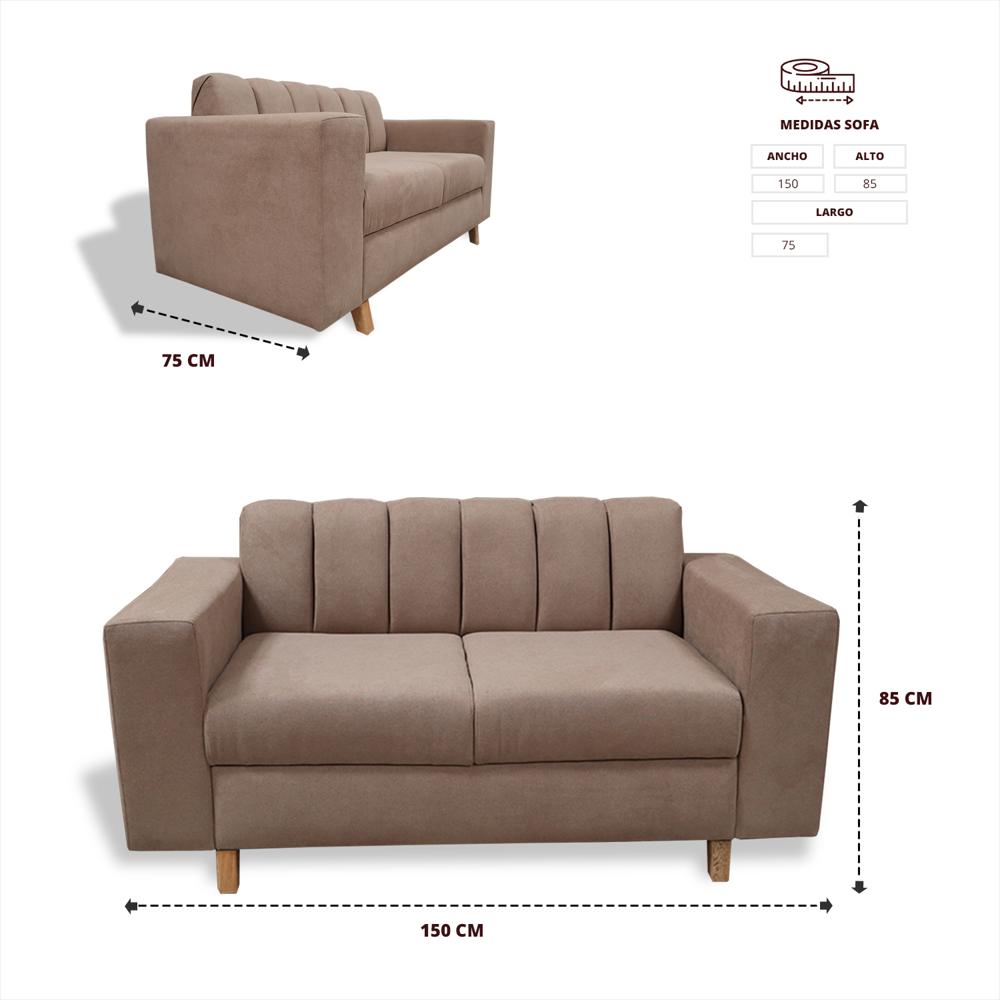 Sofa Noah 2 Puestos Camel + Cojines img #5