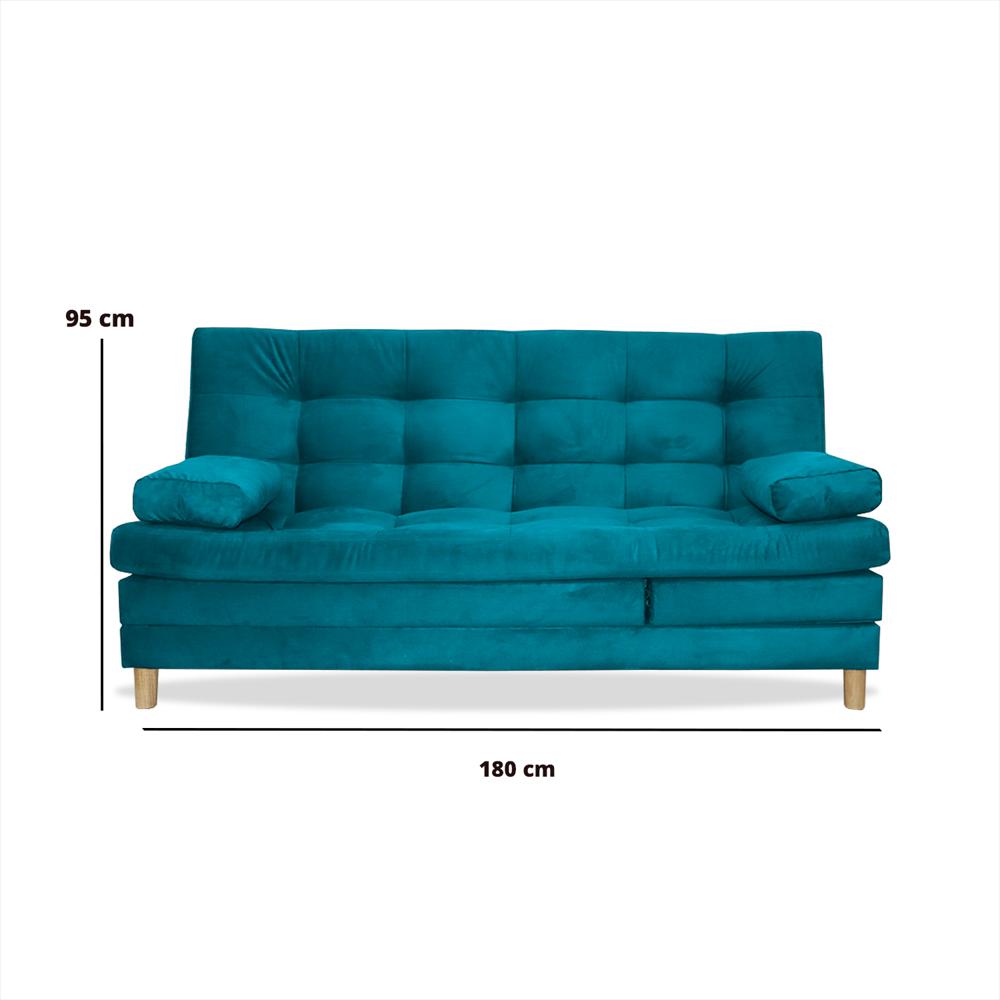 Sofacama Bieri 5 Posiciones Reclinable Turquesa + 2 Cojines img #5