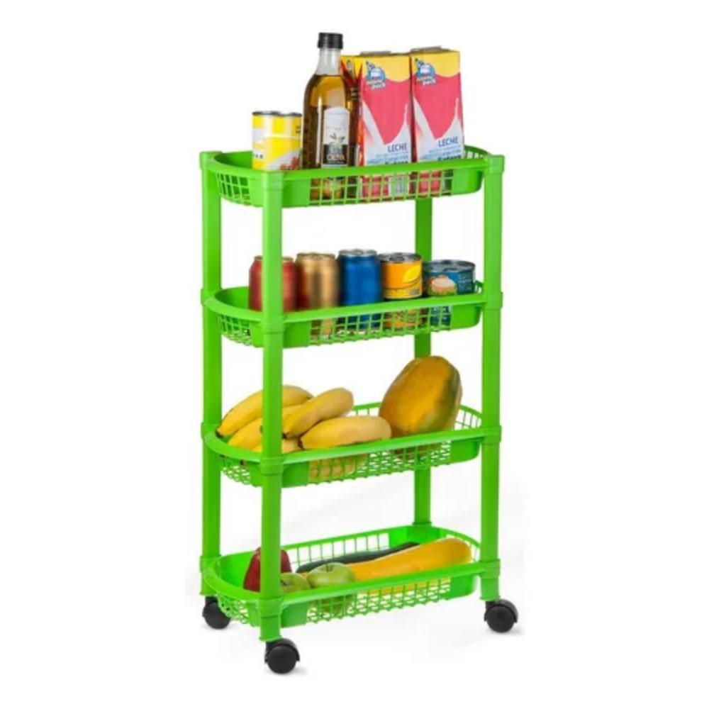 Canastilla Plastica Rectangular Multiusos 4 Niveles Marca Mq Color Verde img #1