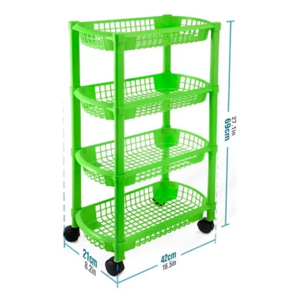 Canastilla Plastica Rectangular Multiusos 4 Niveles Marca Mq Color Verde img #2
