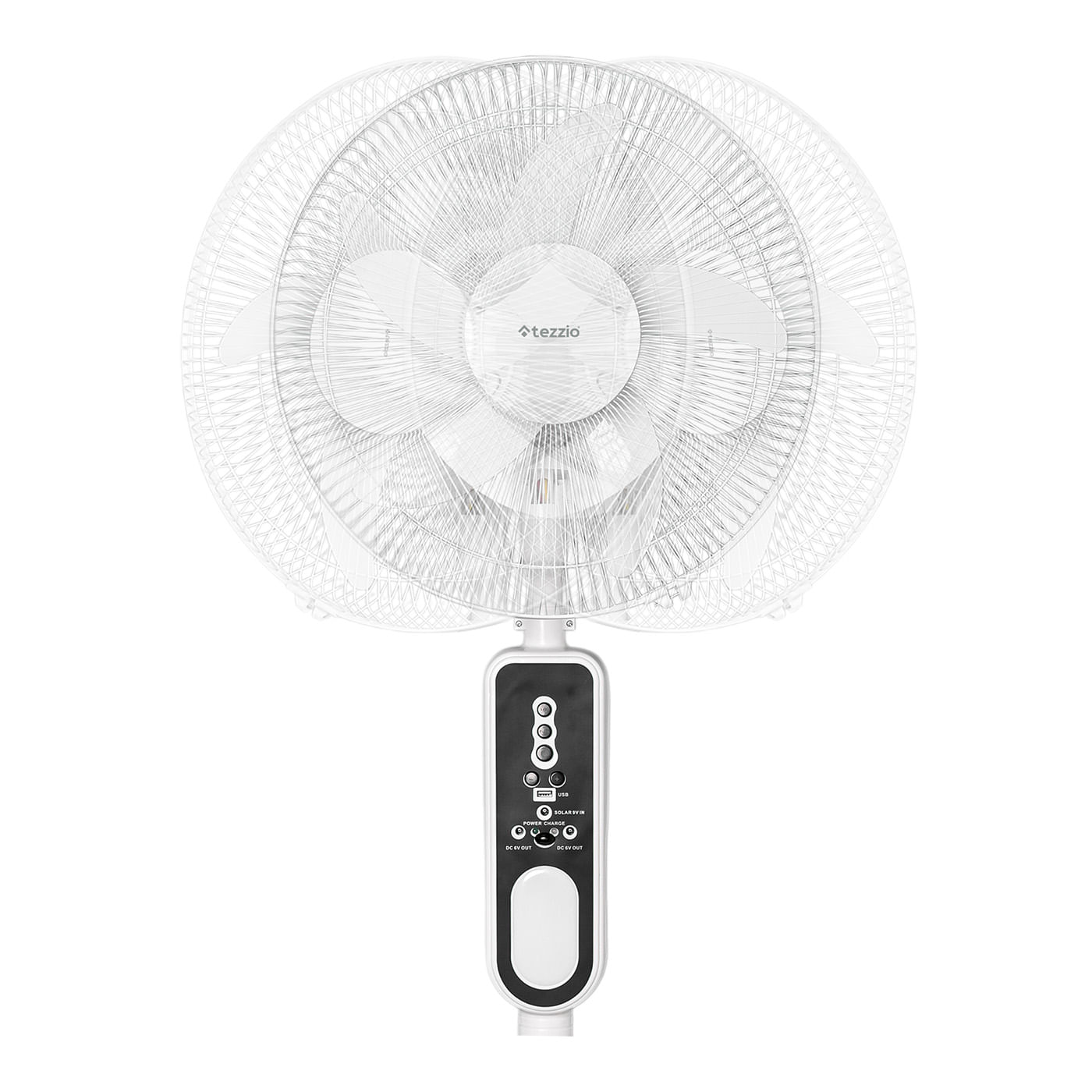 Ventilador 3 en 1 Recargable 16” Tezzio – Pared, Mesa y Pedestal, LED, USB, Panel Solar img #3