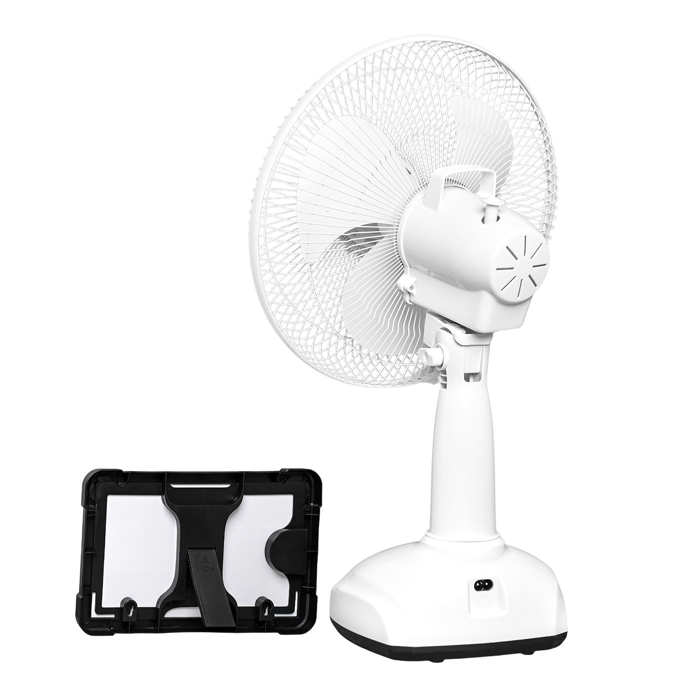 Ventilador de Mesa Recargable 12” con Panel Solar, Bombillos LED y Puerto USB – 35W img #6