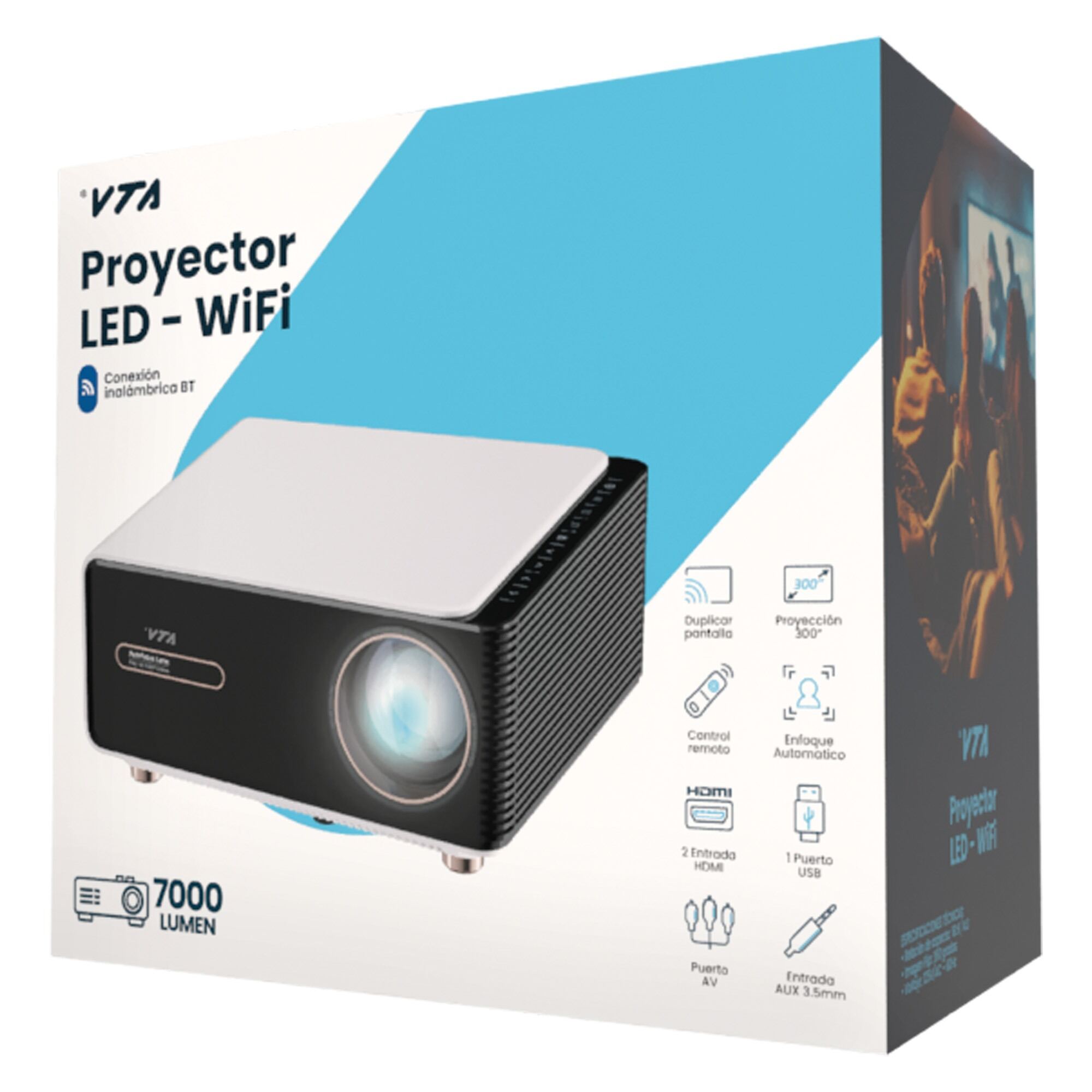 Proyector 7000 Lumens Full HD Ajuste Foco Control Remoto img #5