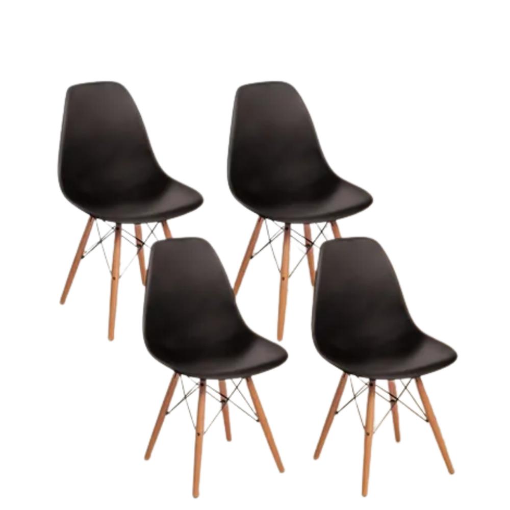 Set 4 Sillas Eames Eiffel Moderna Marca Mq Mocca img #1