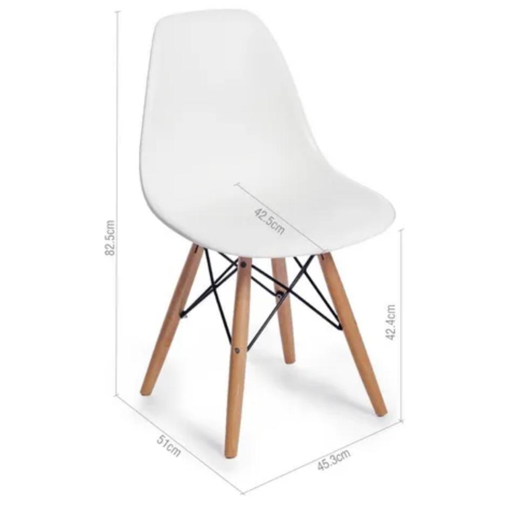 Set 4 Sillas Eames Eiffel Moderna Marca Mq Blanco img #2