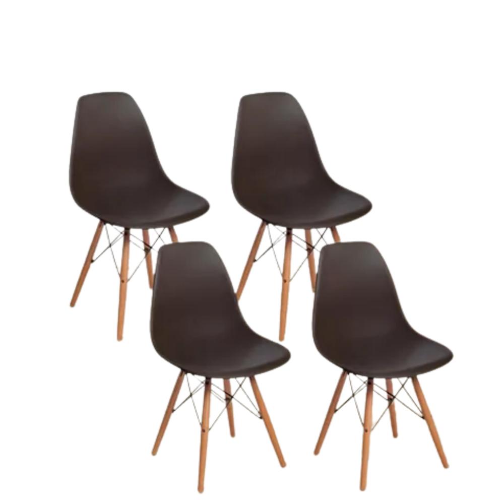 Set 4 Sillas Eames Eiffel Moderna Marca Mq Mocca img #1