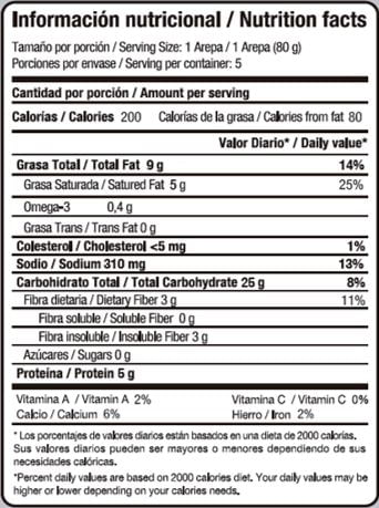 Arepas integrales SARY CONSCIENTE queso semillas chía y quinoa x5und (400  gr) img #2