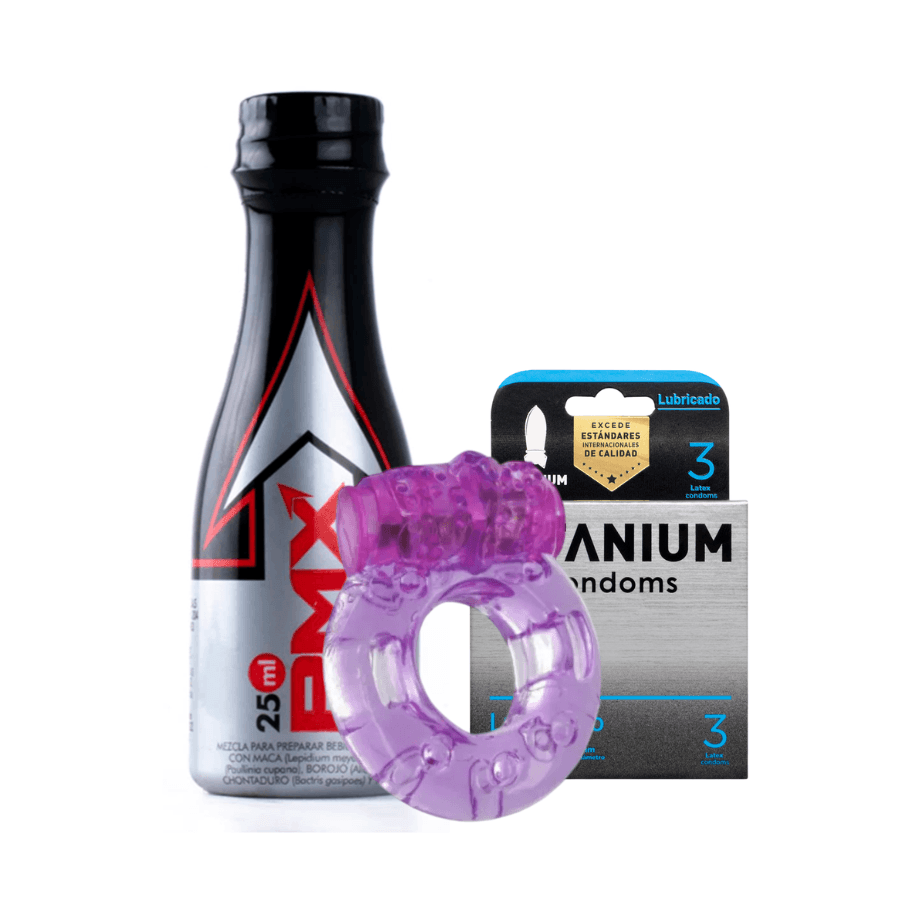 Set energizante y condon lubricado con anillo vibrador img #1