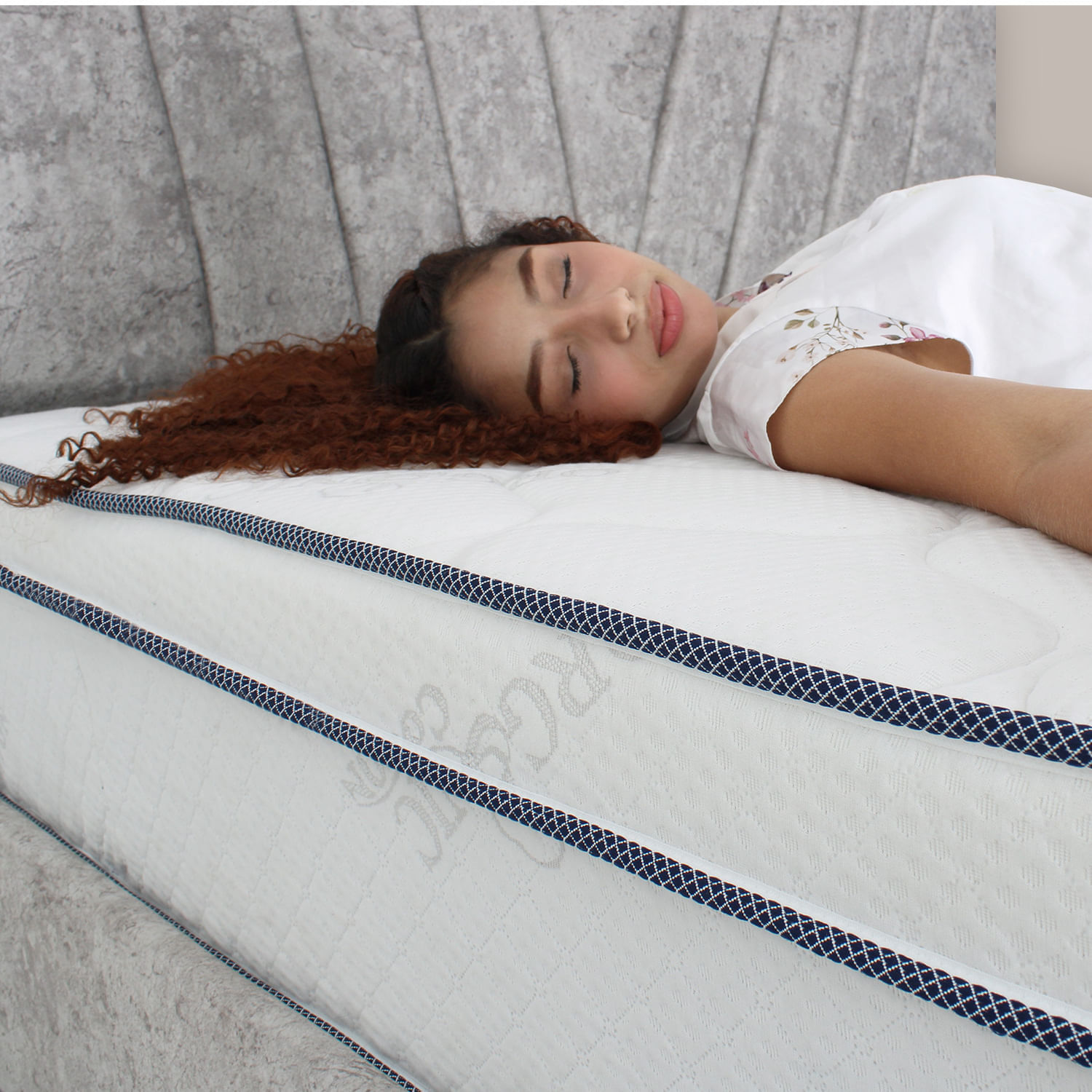 Colchon Enrollado Luxury Sencillo Ortopedico Firmeza Media Resortes Pocket Tela Antiflama 100x190cm img #7