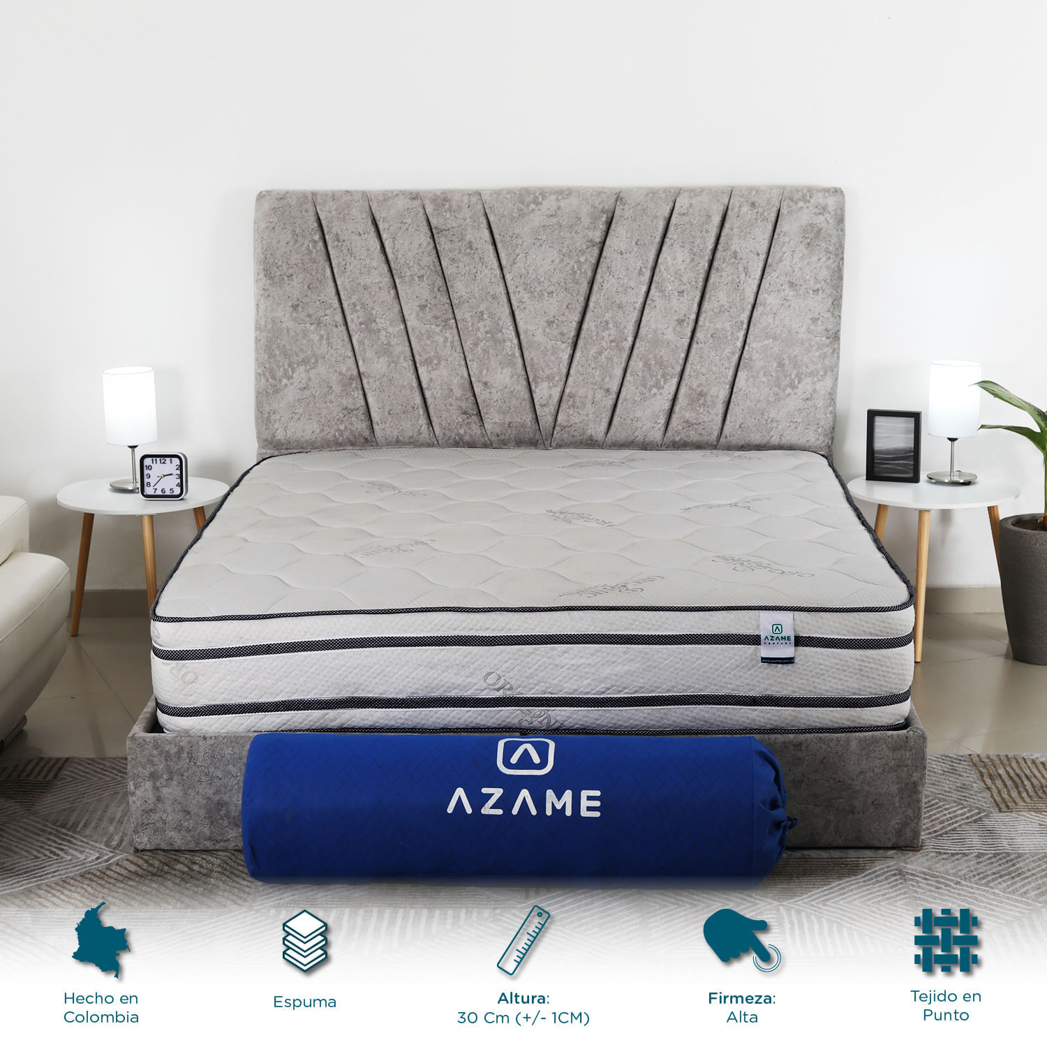 Colchon Enrollado Premium Doble Ortopedico Firmeza Alta Espuma Densidad 26 Doble Lado Tela Antiflama 140x190cm img #1