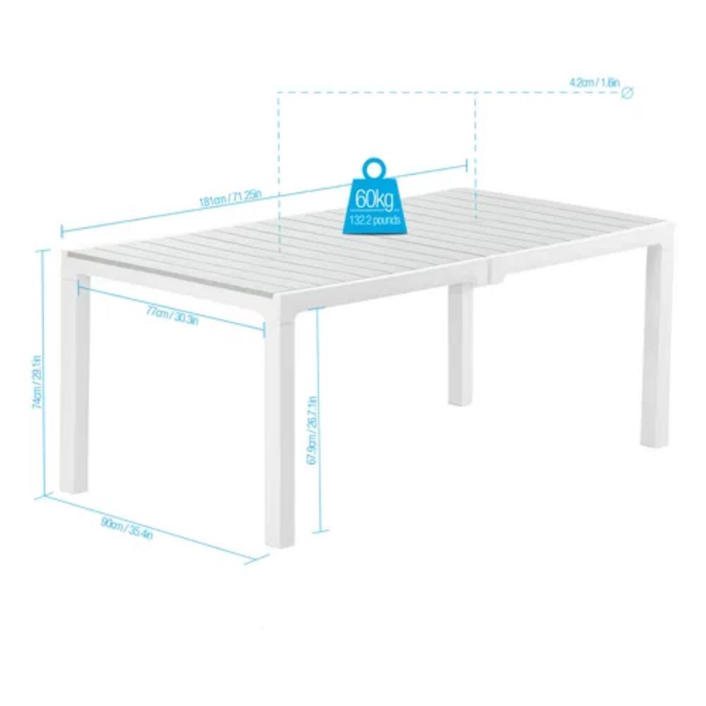 Mesa Rectangular Para Exterior E Interior Madeira Marca Mq img #2