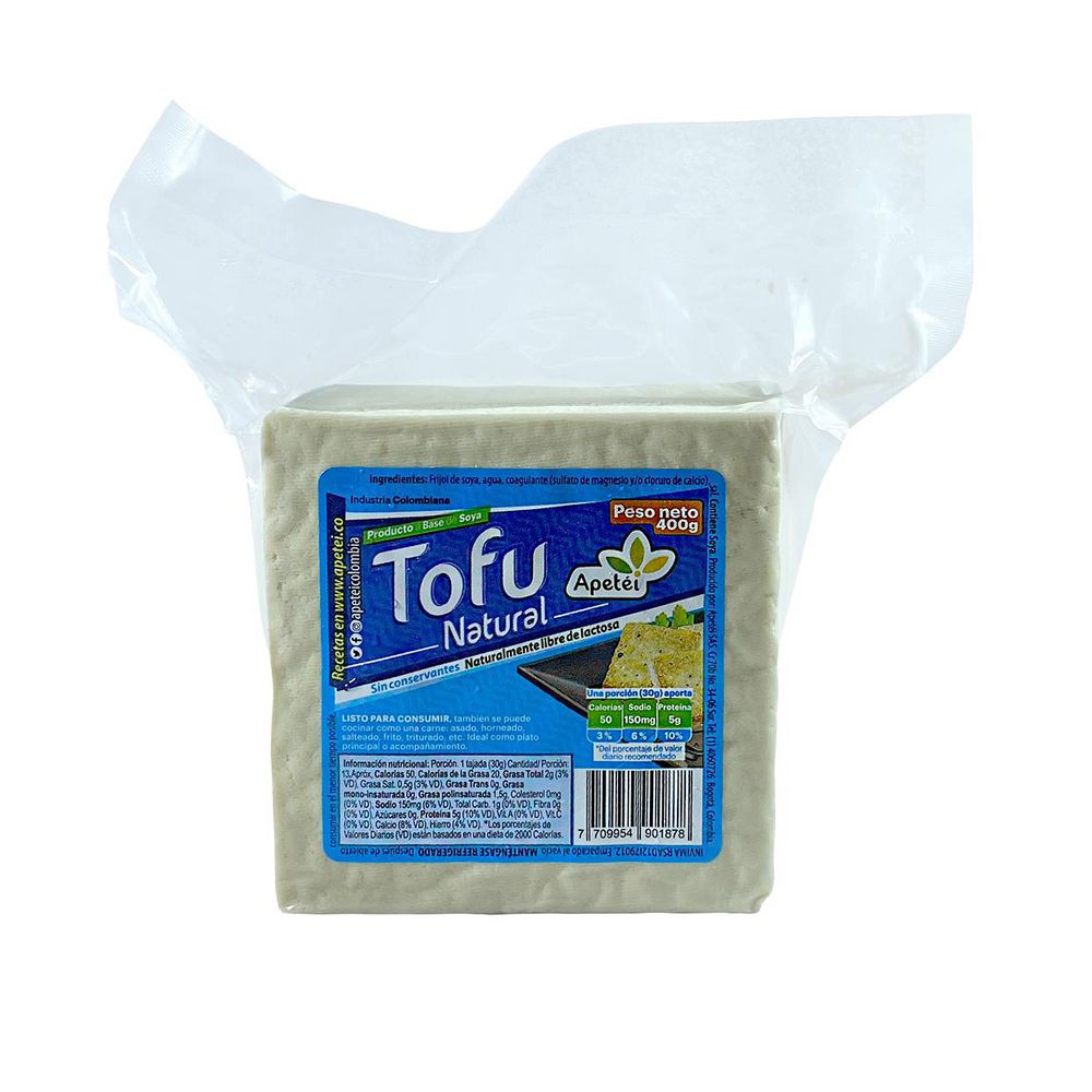 Tofu APETEI natural a base de soya (400  gr) img #1