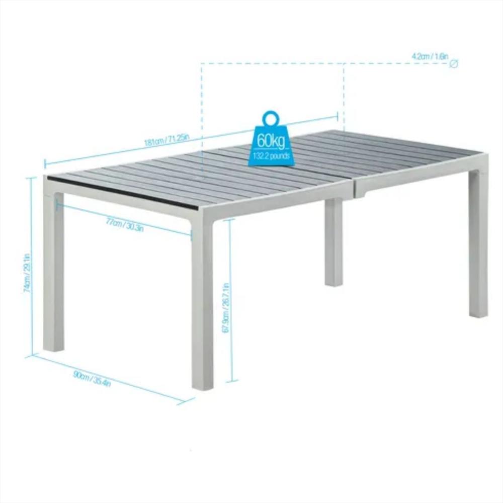 Mesa Rectangular Para Exterior E Interior Madeira Marca Mq img #2