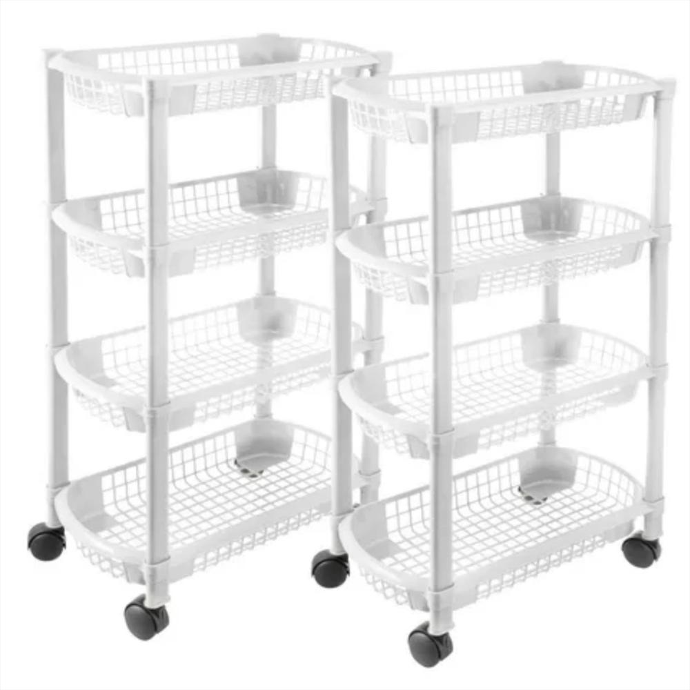 Set X 2 Canastilla Plastica Rectangular Multiusos Marca Mq img #1