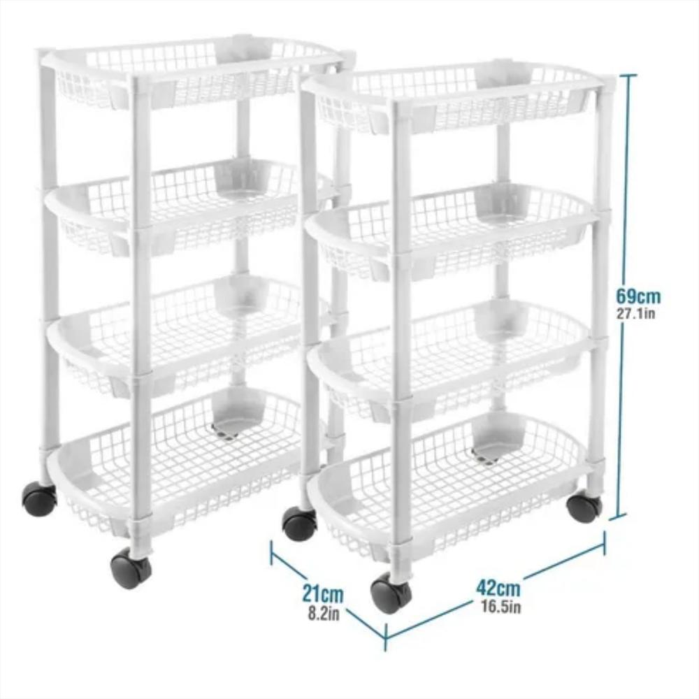 Set X 2 Canastilla Plastica Rectangular Multiusos Marca Mq img #2