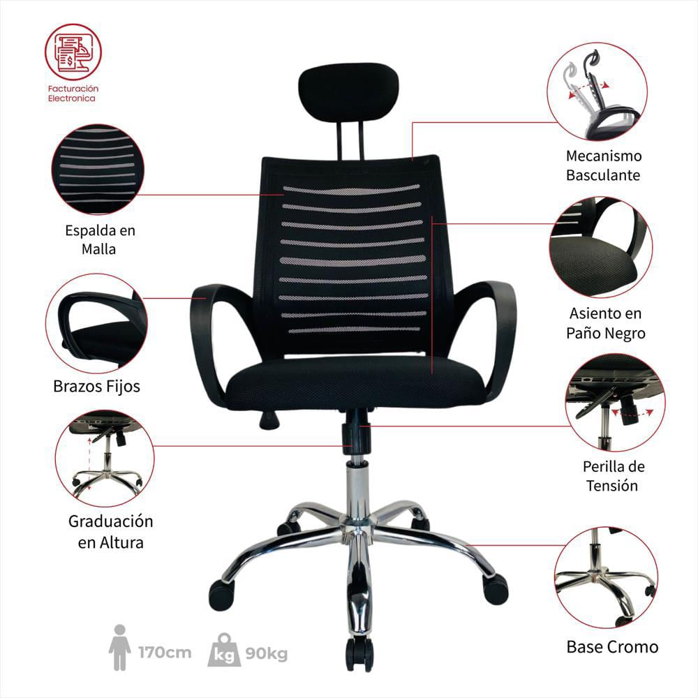 Silla De Oficina Taraza Presidente img #2