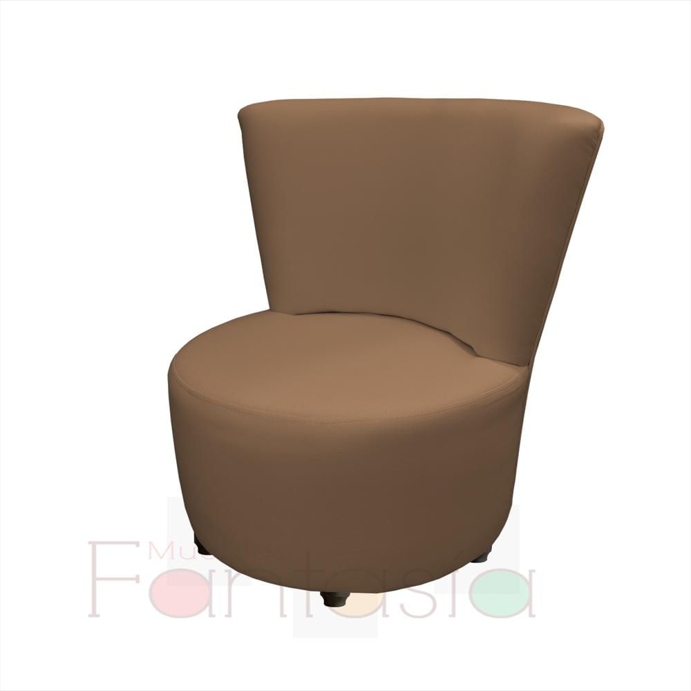 Puff Redondo Con Espaldar Beige img #1