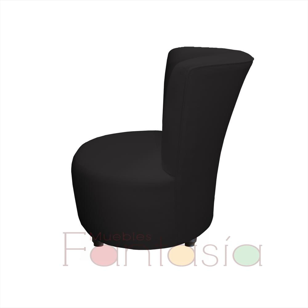 Puff Redondo Con Espaldar Negro img #2