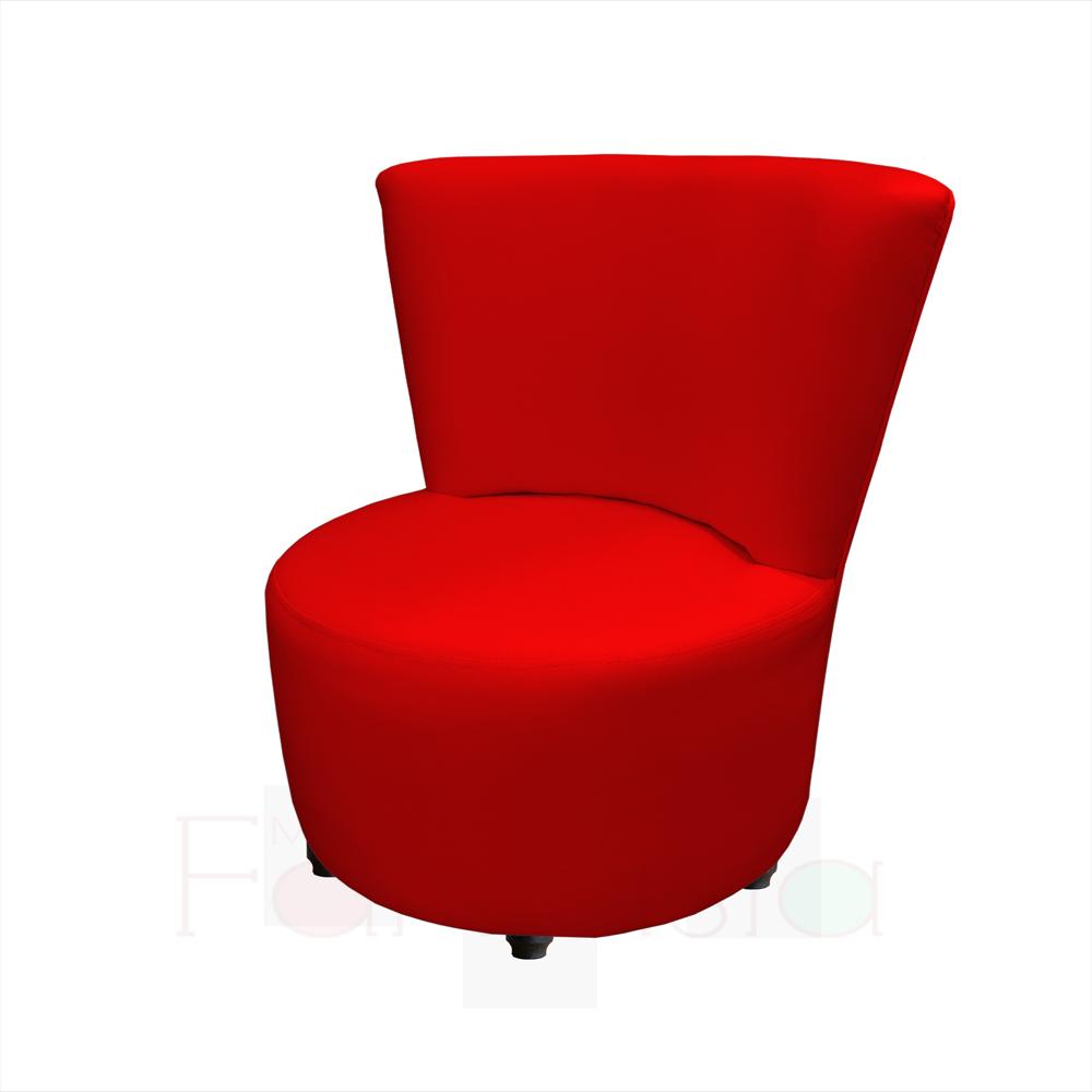 Puff Redondo Con Espaldar Rojo img #1